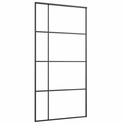 VidaXL Porte coulissante Verre ESG et aluminium 102,5x205 cm Noir 3 VidaXL Porte coulissante Verre ESG et aluminium 102,5x205 cm Noir