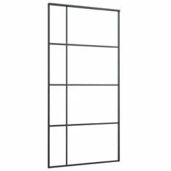 VidaXL Porte coulissante Verre ESG dépoli aluminium 102,5x205 cm Noir
