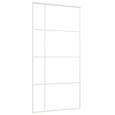VidaXL Porte coulissante Verre ESG dépoli aluminium 102,5x205 cm Blanc 3 VidaXL Porte coulissante Verre ESG dépoli aluminium 102,5x205 cm Blanc