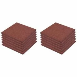 VidaXL Carreaux de protection antichoc 12pc Caoutchouc 50x50x3cm Rouge
