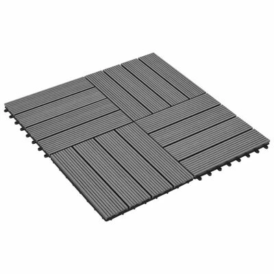 VidaXL Carreaux de terrasse 22 pcs 30 x 30 cm 2 m² WPC Gris 4 VidaXL Carreaux de terrasse 22 pcs 30 x 30 cm 2 m² WPC Gris – Image 2