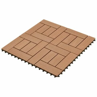 VidaXL Carreaux de terrasse 22 pcs 30 x 30 cm 2 m² WPC Marron 4 VidaXL Carreaux de terrasse 22 pcs 30 x 30 cm 2 m² WPC Marron – Image 2
