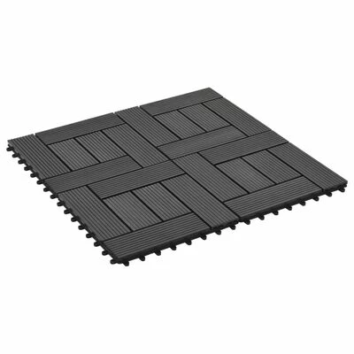 VidaXL Carreaux de terrasse 22 pcs 30 x 30 cm 2 m² WPC Noir 4 VidaXL Carreaux de terrasse 22 pcs 30 x 30 cm 2 m² WPC Noir – Image 2