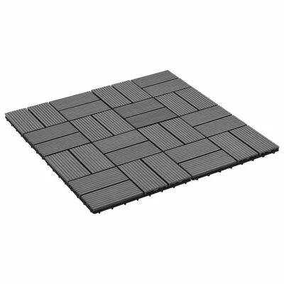 VidaXL Carreaux de terrasse 22 pcs 30 x 30 cm 2 m² WPC Gris 4 VidaXL Carreaux de terrasse 22 pcs 30 x 30 cm 2 m² WPC Gris – Image 2