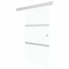 VidaXL Porte coulissante à butées Verre ESG 102,5x205 cm Argenté -Matériaux de construction Soldes image 2 288063