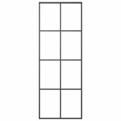 VidaXL Porte coulissante Aluminium et verre ESG 76x205 cm Noir