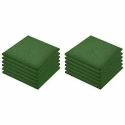 VidaXL Carreaux de protection antichoc 12pcs Caoutchouc 50x50x3cm Vert
