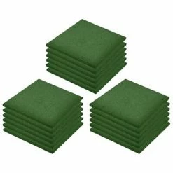 VidaXL Carreaux de protection antichoc 18pcs Caoutchouc 50x50x3cm Vert