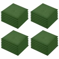 VidaXL Carreaux de protection antichoc 24pcs Caoutchouc 50x50x3cm Vert
