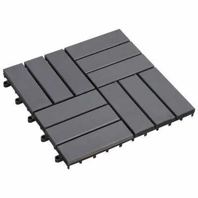VidaXL Carreaux de terrasse 20pcs Délavage gris 30x30 cm Acacia solide 4 VidaXL Carreaux de terrasse 20pcs Délavage gris 30x30 cm Acacia solide – Image 2