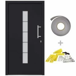 VidaXL Porte d'entrée Aluminium et PVC Anthracite 100x200 cm
