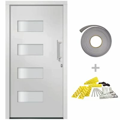VidaXL Porte d'entrée Aluminium et PVC Blanc 100x200 cm 3 VidaXL Porte d'entrée Aluminium et PVC Blanc 100x200 cm