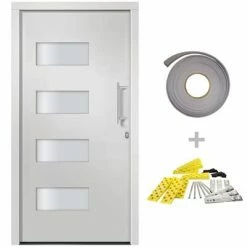 VidaXL Porte d'entrée Aluminium et PVC Blanc 100x210 cm