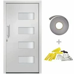 VidaXL Porte d'entrée Aluminium et PVC Blanc 100x200 cm
