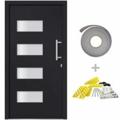 VidaXL Porte d'entrée Aluminium et PVC Anthracite 100x210 cm