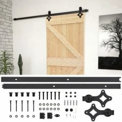VidaXL Porte coulissante avec kit de quincaillerie 90x210cm Pin massif
