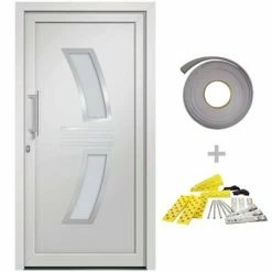 3057562 vidaXL Front Door White 98x208 cm (147139+203899)