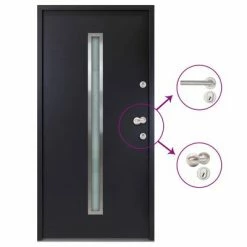 VidaXL Porte d'entrée Aluminium Anthracite 110x207,5 cm