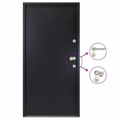VidaXL Porte d'entrée Aluminium Anthracite 110x207,5 cm 3 VidaXL Porte d'entrée Aluminium Anthracite 110x207,5 cm