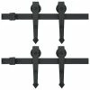 VidaXL Kits de fixation pour porte coulissante 2 pcs 200 cm Acier Noir