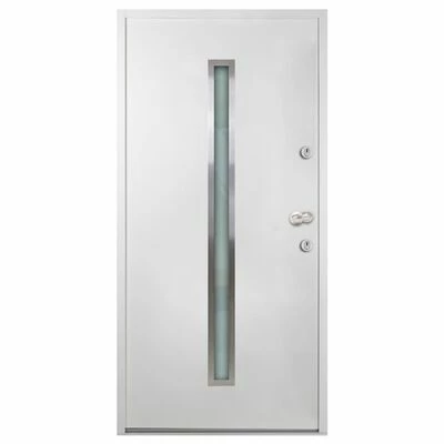 VidaXL Porte d'entrée Aluminium Blanc 110x207,5 cm 4 VidaXL Porte d'entrée Aluminium Blanc 110x207,5 cm – Image 2