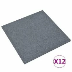 VidaXL Carreaux de protection antichoc 12pcs Caoutchouc 50x50x3cm Gris