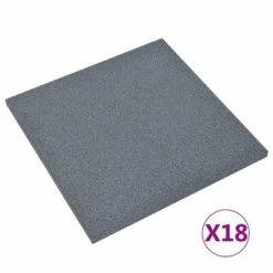 VidaXL Carreaux de protection antichoc 18pcs Caoutchouc 50x50x3cm Gris
