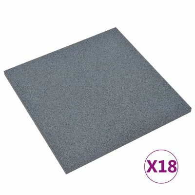 VidaXL Carreaux de protection antichoc 18pcs Caoutchouc 50x50x3cm Gris 3 VidaXL Carreaux de protection antichoc 18pcs Caoutchouc 50x50x3cm Gris