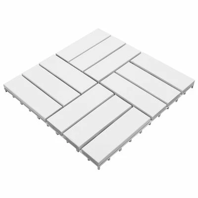 VidaXL Carreaux de terrasse 10 pcs Blanc 30x30 cm Bois d'acacia solide 4 VidaXL Carreaux de terrasse 10 pcs Blanc 30x30 cm Bois d'acacia solide – Image 2