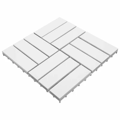 VidaXL Tuiles de terrasse 20 pcs Blanc 30x30 cm Bois massif d'acacia 4 VidaXL Tuiles de terrasse 20 pcs Blanc 30x30 cm Bois massif d'acacia – Image 2