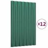 VidaXL Panneaux de toiture 12 pcs Acier enduit de poudre Vert 60x36 cm