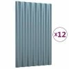 VidaXL Panneaux de toit 12 pcs Acier enduit de poudre Gris 60x36 cm -Matériaux de construction Soldes image 2 319124