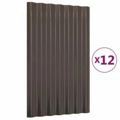 VidaXL Panneaux de toit 12 pcs Acier enduit de poudre Marron 60x36 cm