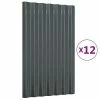 VidaXL Panneaux de toit 12 pcs Acier enduit poudre Anthracite 60x36 cm -Matériaux de construction Soldes image 2 319126
