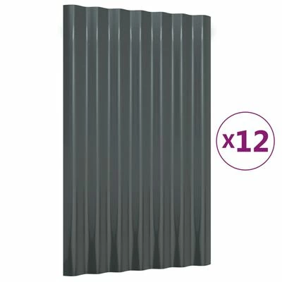 VidaXL Panneaux de toit 12 pcs Acier enduit poudre Anthracite 60x36 cm 3 VidaXL Panneaux de toit 12 pcs Acier enduit poudre Anthracite 60x36 cm