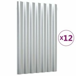 VidaXL Panneaux de toit 12 pcs Acier enduit de poudre Argenté 60x36 cm