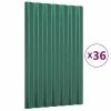 VidaXL Panneaux de toit 36 pcs Acier enduit de poudre Vert 60x36 cm -Matériaux de construction Soldes image 2 319128