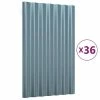 VidaXL Panneaux de toit 36 pcs Acier enduit de poudre Gris 60x36 cm -Matériaux de construction Soldes image 2 319129