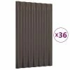 VidaXL Panneaux de toit 36 pcs Acier enduit de poudre Marron 60x36 cm -Matériaux de construction Soldes image 2 319130