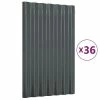 VidaXL Panneaux de toit 36 pcs Acier enduit poudre Anthracite 60x36 cm -Matériaux de construction Soldes image 2 319131