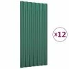 VidaXL Panneaux de toit 12 pcs Acier enduit de poudre Vert 80x36 cm -Matériaux de construction Soldes image 2 319133