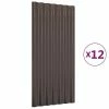 VidaXL Panneaux de toit 12 pcs Acier enduit de poudre Marron 80x36 cm 1 VidaXL Panneaux de toit 12 pcs Acier enduit de poudre Marron 80x36 cm -Matériaux de construction Soldes image 2 319135