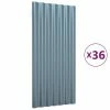 VidaXL Panneaux de toiture 36 pcs Acier enduit de poudre Gris 80x36 cm