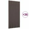 VidaXL Panneaux de toiture 36 pcs Acier enduit de poudre Brun 80x36 cm