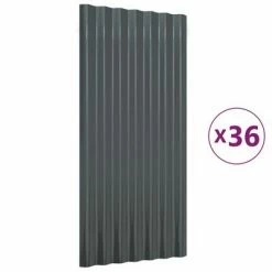 VidaXL Panneaux de toiture 36 pcs Acier Anthracite 80x36 cm