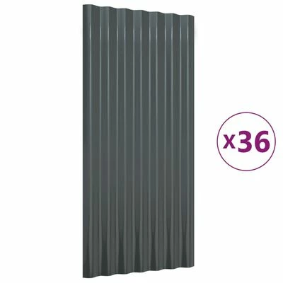 VidaXL Panneaux de toiture 36 pcs Acier Anthracite 80x36 cm 3 VidaXL Panneaux de toiture 36 pcs Acier Anthracite 80x36 cm