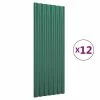 VidaXL Panneaux de toiture 12 pcs Acier enduit de poudre Vert 100x36cm
