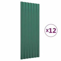 VidaXL Panneaux de toiture 12 pcs Acier enduit de poudre Vert 100x36cm