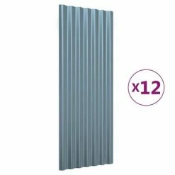 VidaXL Panneaux de toiture 12 pcs Acier enduit de poudre Gris 100x36cm