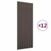 VidaXL Panneaux de toit 12 pcs Acier enduit de poudre Marron 100x36 cm -Matériaux de construction Soldes image 2 319144